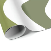 Papier Cadeau Green Wavy Stripes (Coin rond)