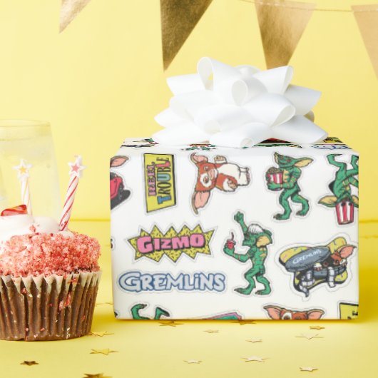 Papier Cadeau Gremlins™ Sticker Fun Pattern (Fête d'anniversaire)