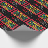 Papier Cadeau GRENADA 50e anniversaire de l'indépendance Personn (Coin)