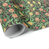 Papier Cadeau Grenade et fleurs sur branches (Coin rond)