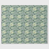 Papier Cadeau Grenade ou fruits vintages, vert pastel (Plat)