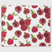 Papier Cadeau grenades aux fruits rouges et brillants (Plat)