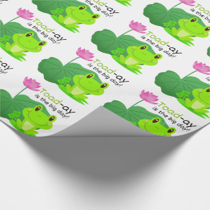 Papier Cadeau Grenouille Anniversaire Pun Lotus Leaf Flower