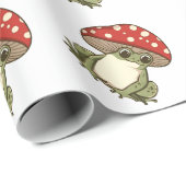 Papier Cadeau Grenouille aux champignons mignons (Coin rond)