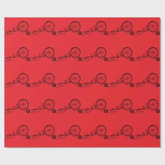 Papier Cadeau Grenouille Cycliste (Plat)