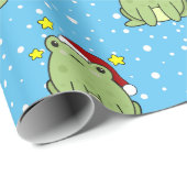 Papier Cadeau Grenouille de Noël (Coin rond)