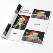Papier Cadeau Grenouille de Père Noël de Noël enveloppant Papper (Déroulé)