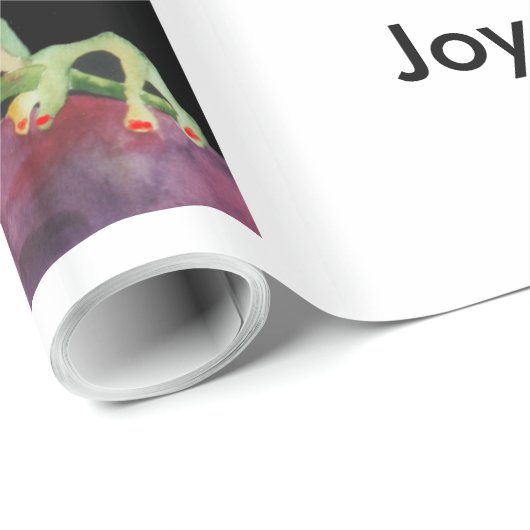 Papier Cadeau Grenouille de Père Noël de Noël enveloppant Papper (Coin rond)