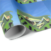 Papier Cadeau Grenouille Escalade (Coin rond)