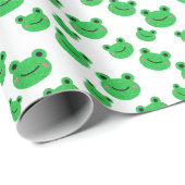 Papier Cadeau Grenouille fête d'anniversaire Croaking Green Part (Coin rond)