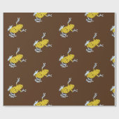 Papier Cadeau Grenouille jaune (Plat)