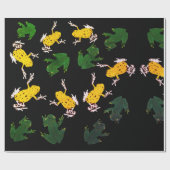 Papier Cadeau Grenouille jaune verte (Plat)