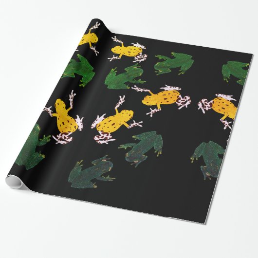 Papier Cadeau Grenouille jaune verte (Déroulé)