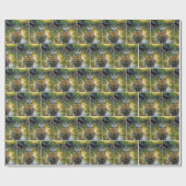 Papier Cadeau Grenouille portant une couronne d'eau (Plat)