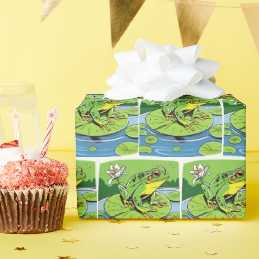 Papier Cadeau Grenouille Sur Lily Pad (Fête d'anniversaire)