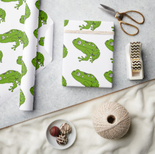 Papier Cadeau Grenouille verte