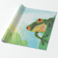 Grenouille verte attrapant les rayons du soleil