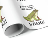 Papier Cadeau Grenouille Verte Drôle (Coin rond)