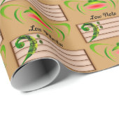 Papier Cadeau Grenouille verte Note basse (Coin rond)