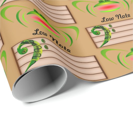 Papier Cadeau Grenouille verte Note basse (Coin rond)