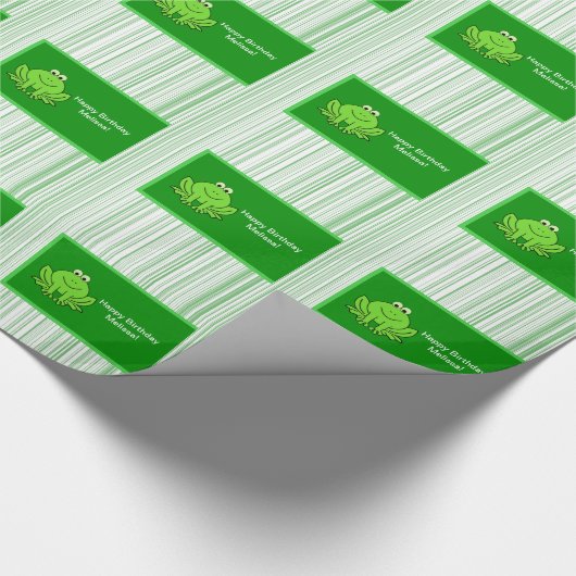 Papier Cadeau Grenouille verte personnalisée (Coin)