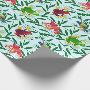 Papier Cadeau Grenouilles Bambous Forêt Tropicale Pluviale