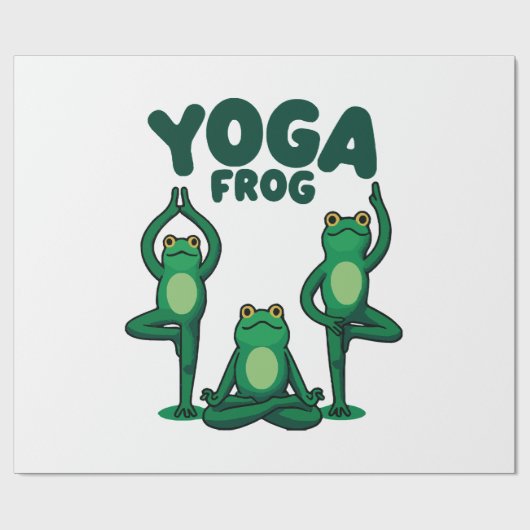 Papier Cadeau Grenouilles de yoga (Plat)
