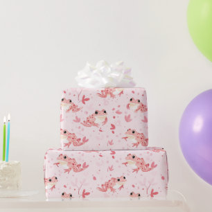 Papier Cadeau Grenouilles roses