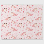 Papier Cadeau Grenouilles roses (Plat)