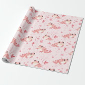 Papier Cadeau Grenouilles roses (Déroulé)
