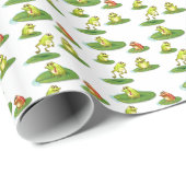 Papier Cadeau Grenouilles sans couture (Coin rond)