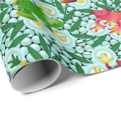 Papier Cadeau Grenouilles tropicales Bambou (Coin rond)