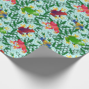 Papier Cadeau Grenouilles tropicales en bambou