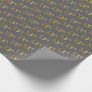 Papier Cadeau Grey, Faux Gold 13e (treizième) événement