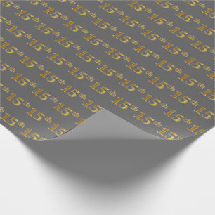 Papier Cadeau Grey, Faux Gold 15e (quinzième) Événement