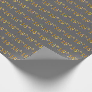 Papier Cadeau Grey, Faux Gold 16e (seizième) événement