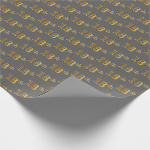 Papier Cadeau Grey, Faux Gold 18e (dix-huitième) événement