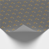 Papier Cadeau Grey, Faux Gold 1er (Premier) Enveloppement d'évén (Coin)