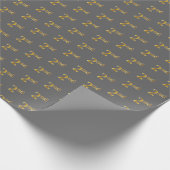 Papier Cadeau Grey, Faux Gold 2e (deuxième) Enveloppement d'évén (Coin)