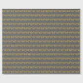 Papier Cadeau Grey, Faux Gold 60e (Soixantième) Événement (Plat)