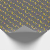 Papier Cadeau Grey, Faux Gold 63e (Soixante-troisième) (Coin)