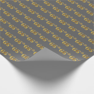 Papier Cadeau Grey, Faux Gold 66e (Soixante-sixième) Événement