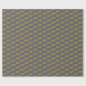 Papier Cadeau Grey, Faux Gold 68e (Soixante-huitième) (Plat)