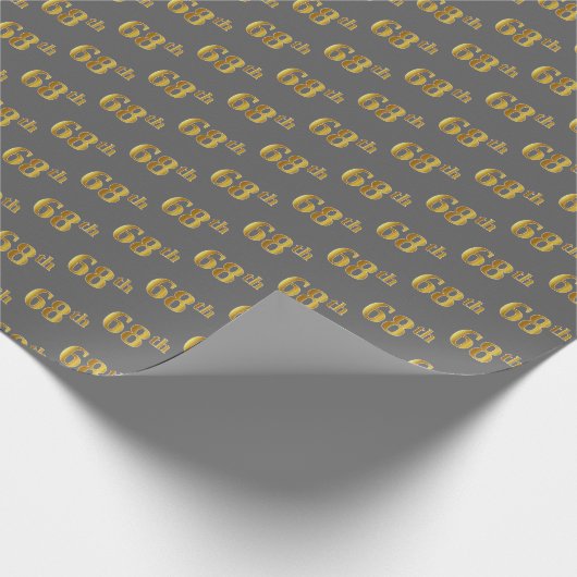 Papier Cadeau Grey, Faux Gold 68e (Soixante-huitième) (Coin)