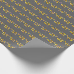 Papier Cadeau Grey, Faux Gold 68e (Soixante-huitième)