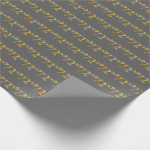 Papier Cadeau Grey, Faux Gold 72e (Soixante-douzième)