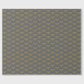 Papier Cadeau Grey, Faux Gold 75e (Soixante-quinzième) (Plat)