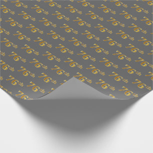 Papier Cadeau Grey, Faux Gold 76e (Soixante-seizième)