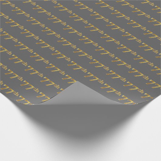 Papier Cadeau Grey, Faux Gold 77e (Soixante-Dix-Septième) (Coin)