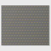 Papier Cadeau Grey, Faux Gold 7th (Septième) Event Wrapper Paper (Plat)
